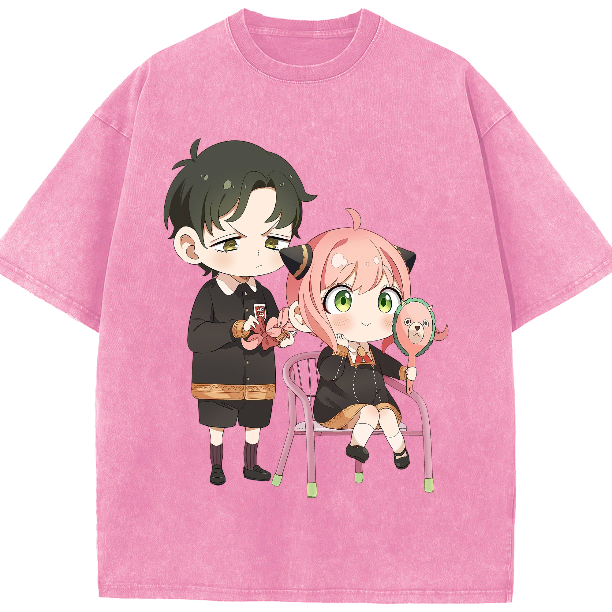 （画像用） SPY×FAMILY间谍家家酒 綿100% ヴィンテージ風 半袖Tシャツ（フロントプリント）